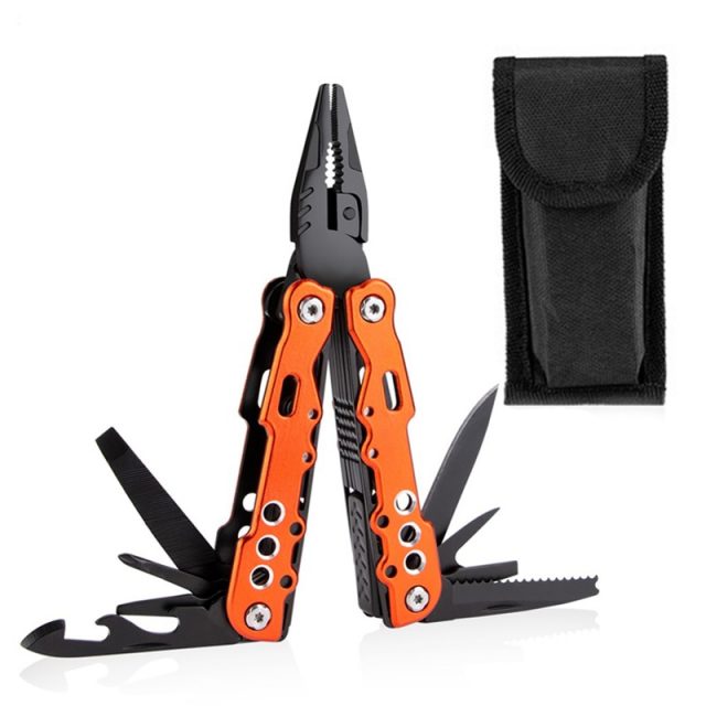 Orange Swiss Multi Tool With Belt Holder. Large Yet Slim, Ergonomic to Carry & Hard Wearing, Essentials Include, Pliers, Screwdrivers, Wire Cutters, Tin & Bottle Opener