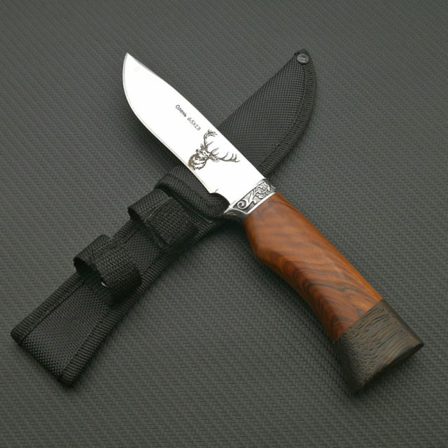 Hand Crafted Wooden Handle Tactical Sheath Knife, Essential For Discerning Bush Craft & Hiking Enthusiasts. Adult Use Only